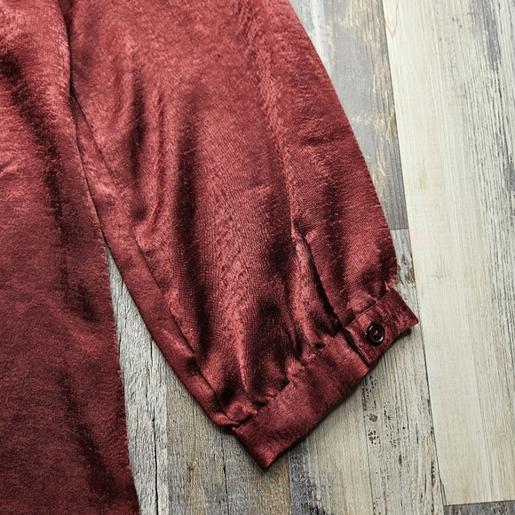 ModCloth Blouse Small Burgundy - Picture 8 of 12